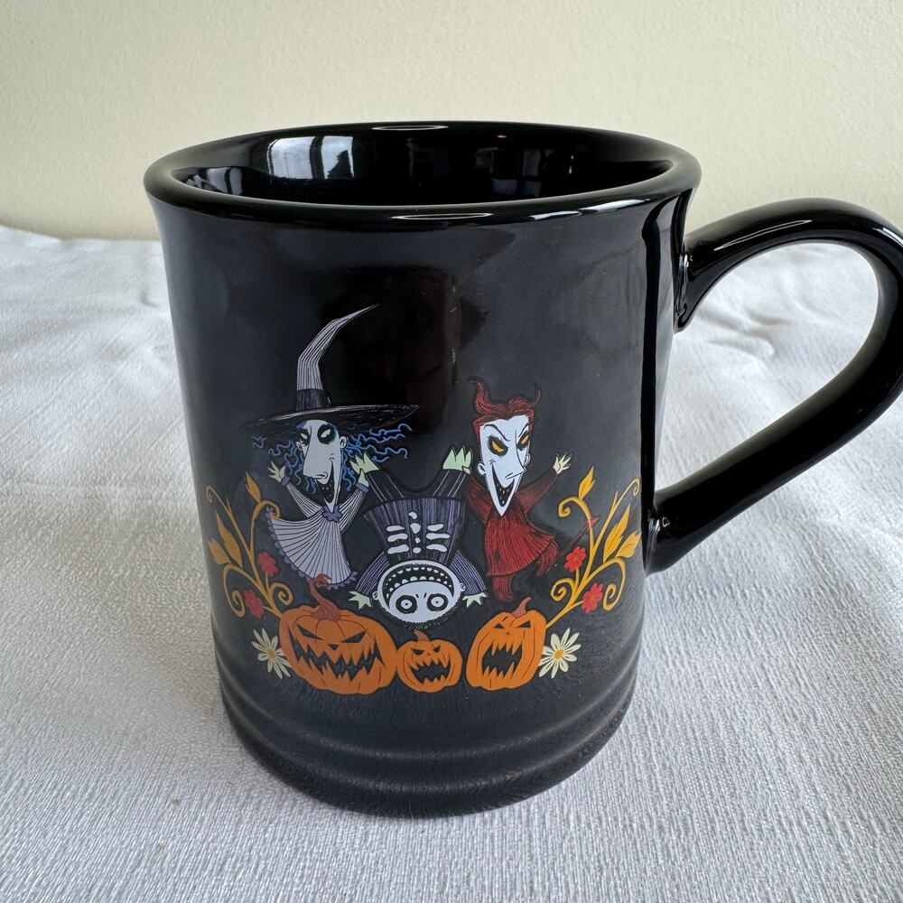 Disney Nightmare Before Christmas Lock Shock Barrel Best Friends Black Mug New
